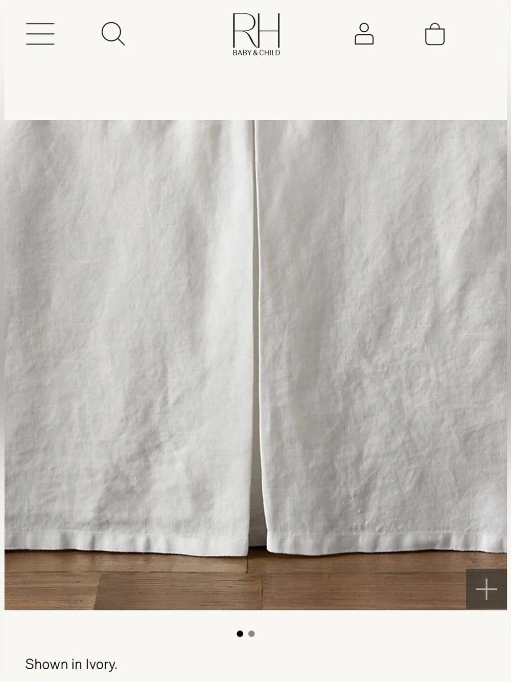 Restoration Hardware Washed Organic Linen Crib Skirt in Ivory